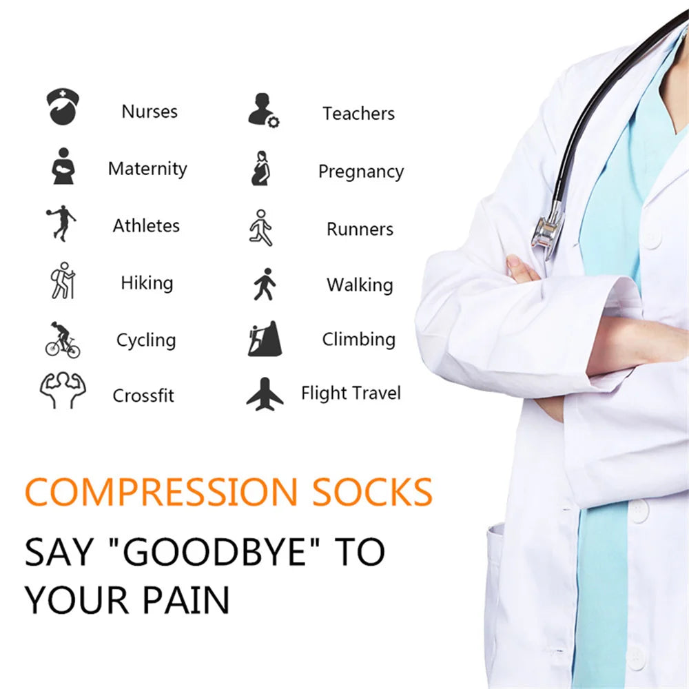 5 Pair/Pack Knee High Compression Socks
