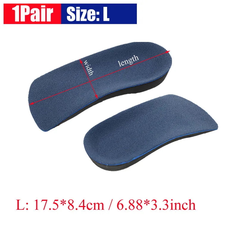 1Pair 3/4 Orthotic Shoe Inserts for Arch Support and Plantar Fasciitis