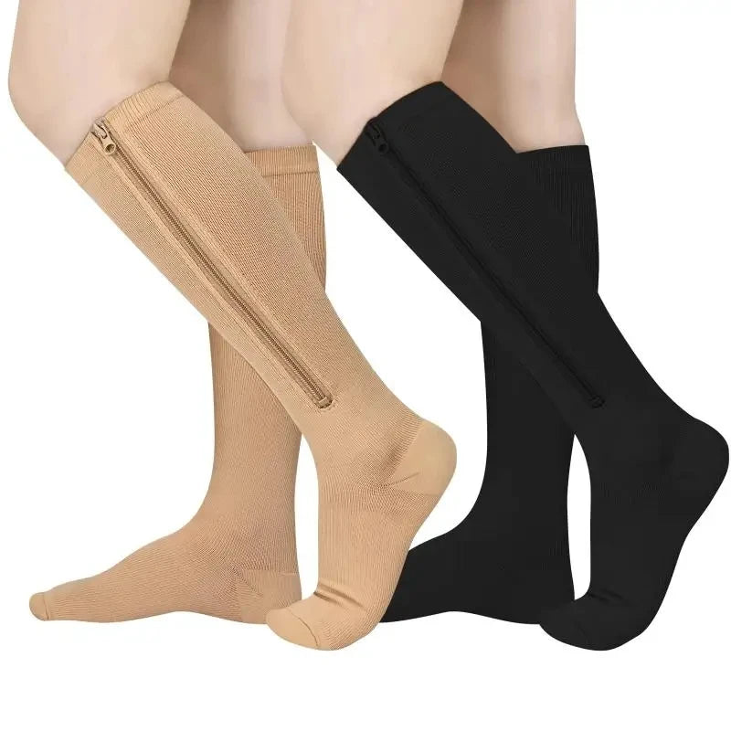 1 Pair Medical Compression Socks with Zipper(Unisex)