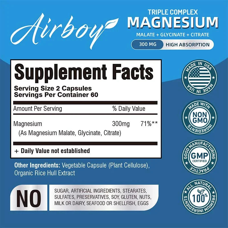Triple Magnesium Complex - with Glycinate, Malate, and Citrate