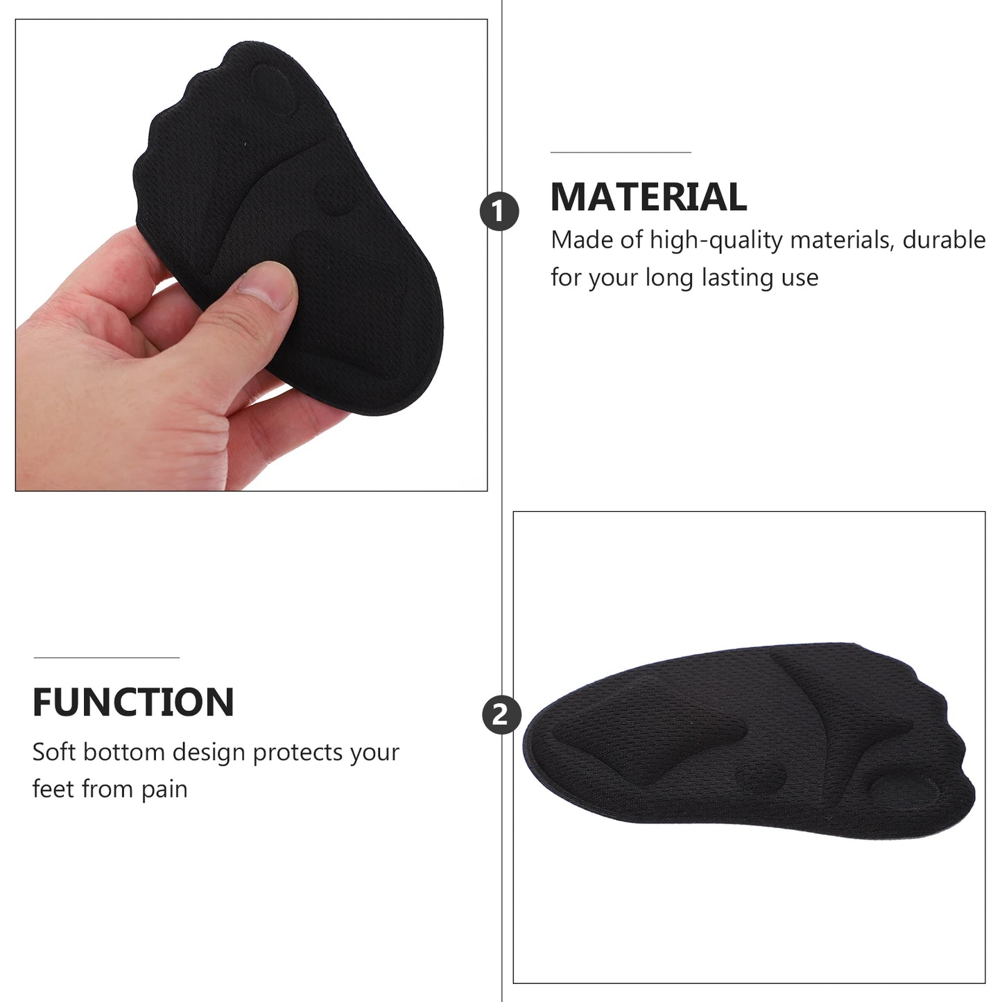 3 Pairs High Heels Sole Pad Foot Cushion Metatarsal Cushions Forefoot Black Man