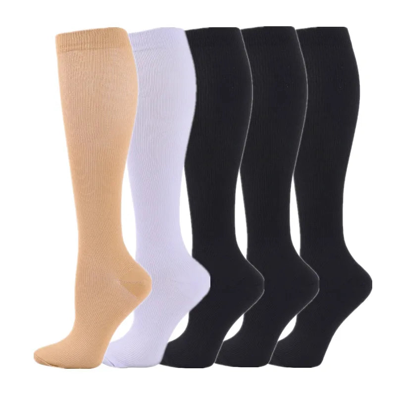 5 Pair/Pack Knee High Compression Socks