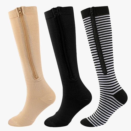 1 Pair Medical  Compression Socks with Zipper(Unisex) The Online Foot Store