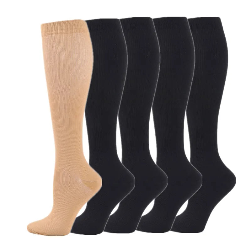 5 Pair/Pack Knee High Compression Socks
