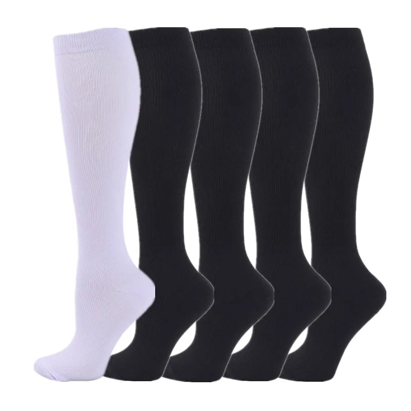 5 Pair/Pack Knee High Compression Socks