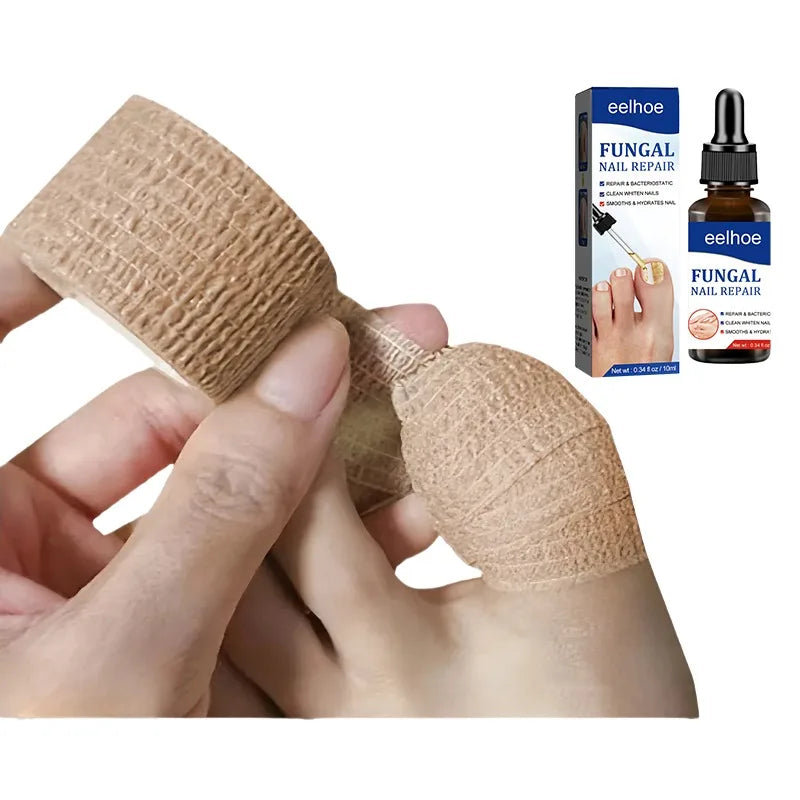 Fungal nail polish with Adhesive Wrap