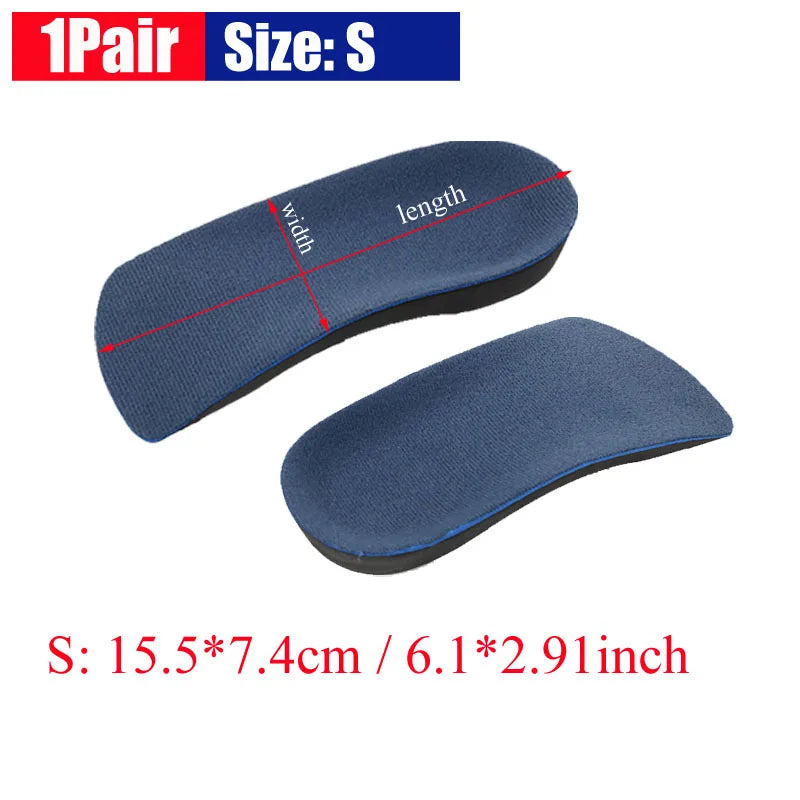 1Pair 3/4 Orthotic Shoe Inserts for Arch Support and Plantar Fasciitis