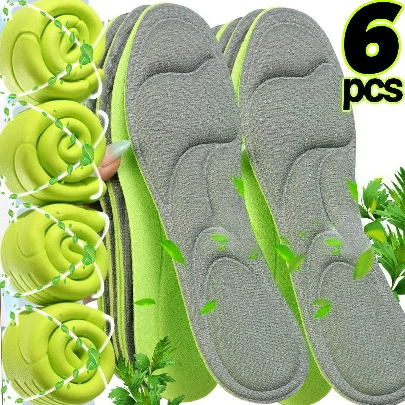 2/6Pcs Sweat Absorbing Memory Foam Insoles