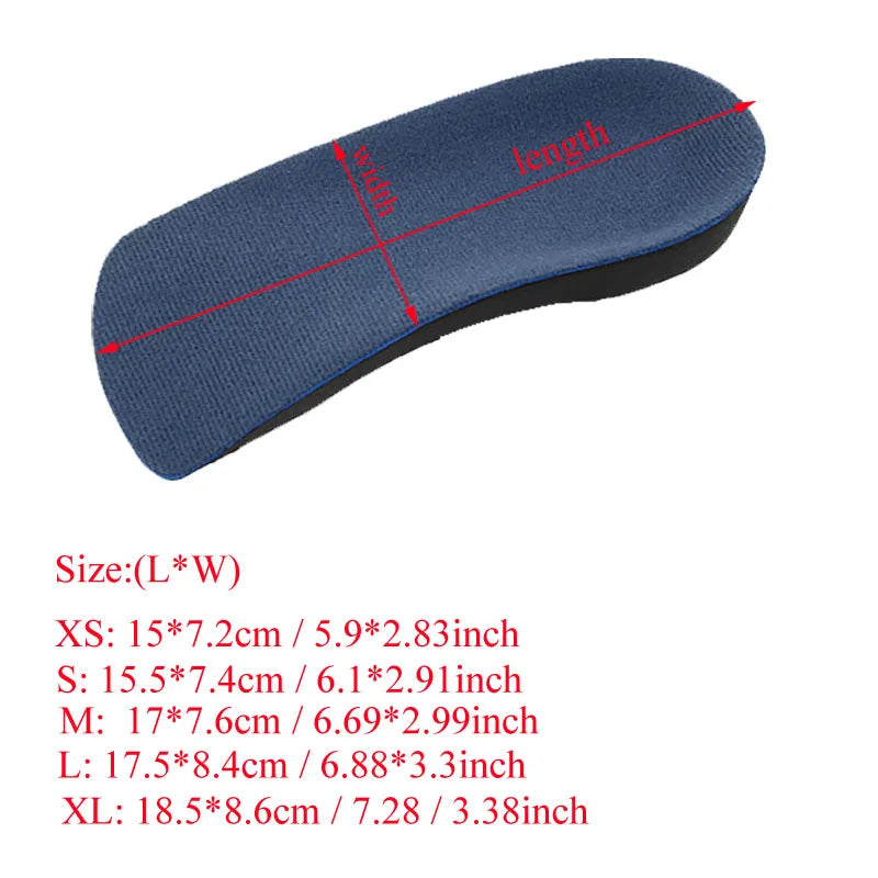 1Pair 3/4 Orthotic Shoe Inserts for Arch Support and Plantar Fasciitis