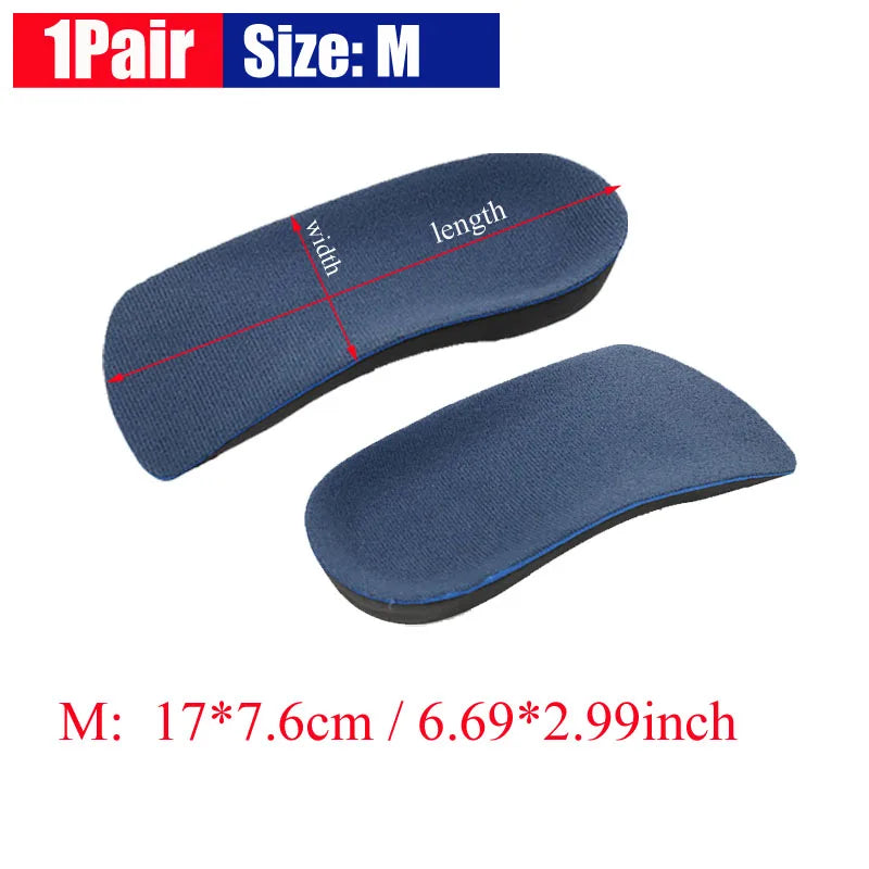 1Pair 3/4 Orthotic Shoe Inserts for Arch Support and Plantar Fasciitis