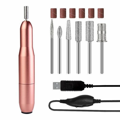 USB Electric Nail File Set Pink Iolaus