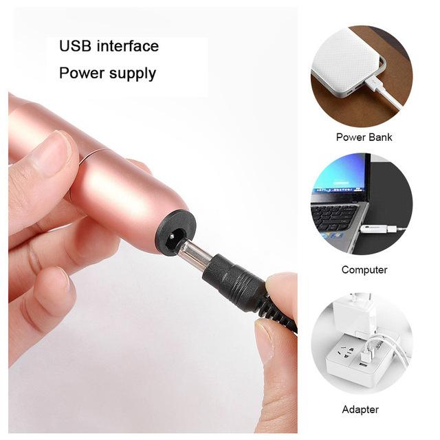 USB Electric Nail File Set Pink Iolaus