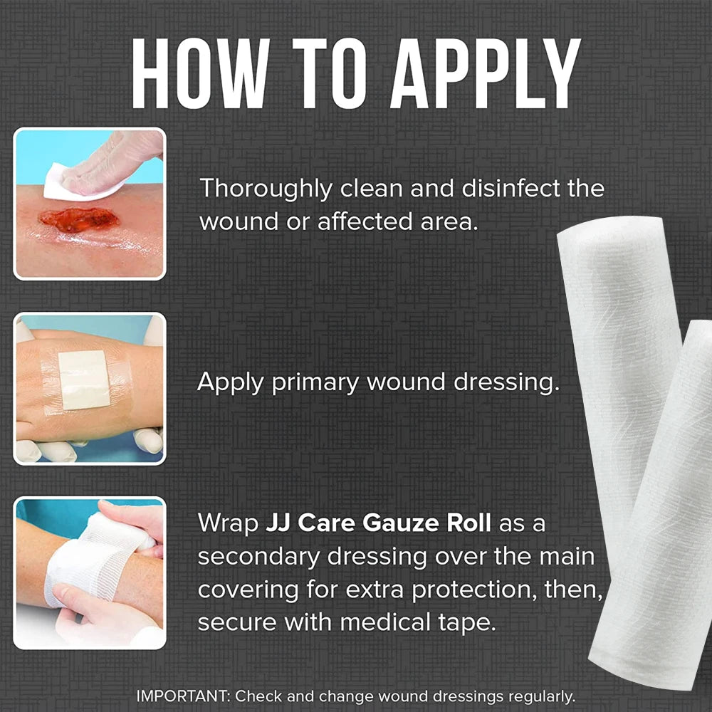 4 Rolls Gauze Bandage Roll with Tape