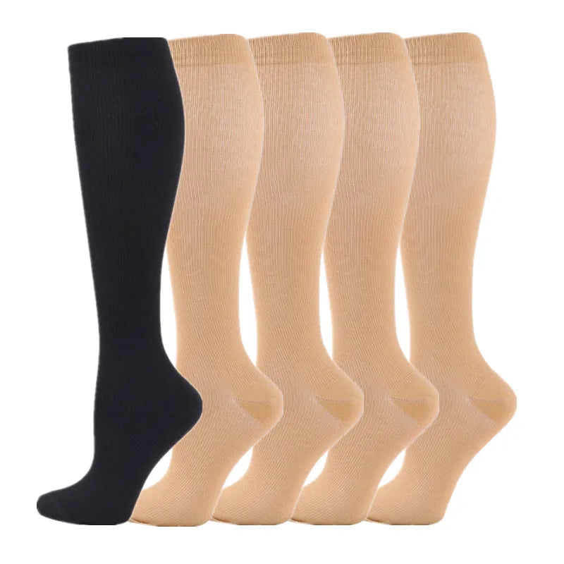 5 Pair/Pack Knee High Compression Socks