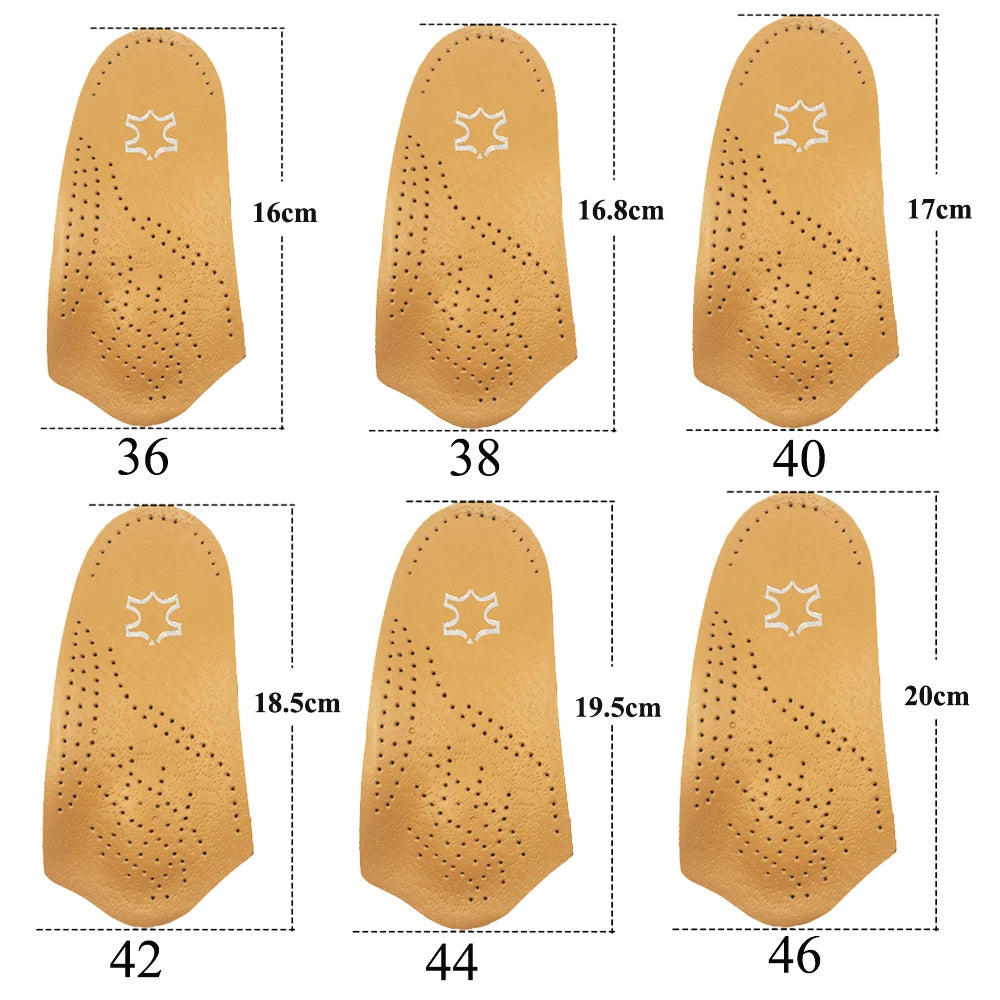 Leather orthotic Insoles OX Leg Heel Cushion for Feet Soles Relieve Foot Pain Protect Spur Support Shoes Pad Feet Care Inserts