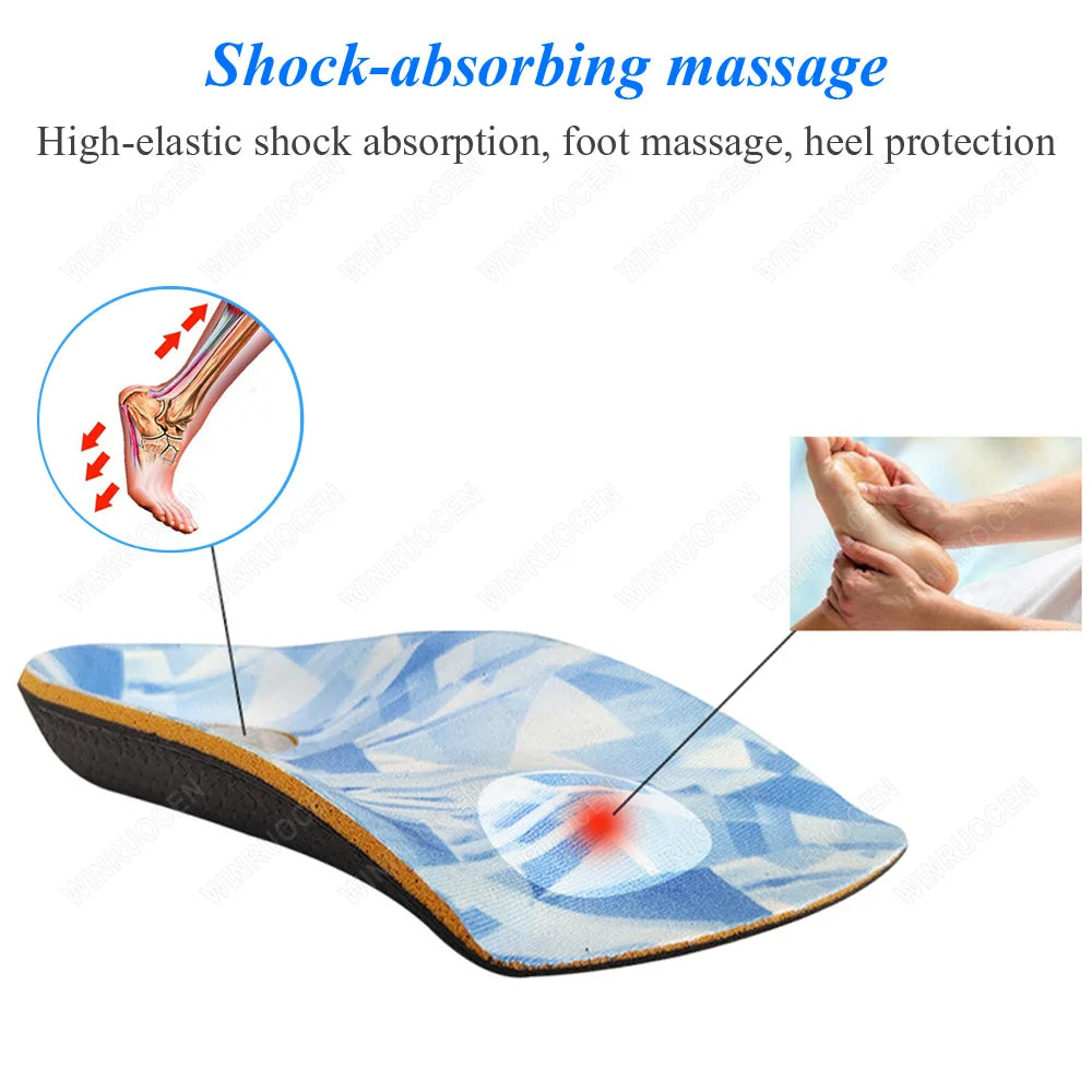 EVA 3/4 Half Arch Support Orthopedic Shoes Insoles For Plantar Fasciitis Men Women Relief Heel Spur Pain Shoe Flat Feet Pads