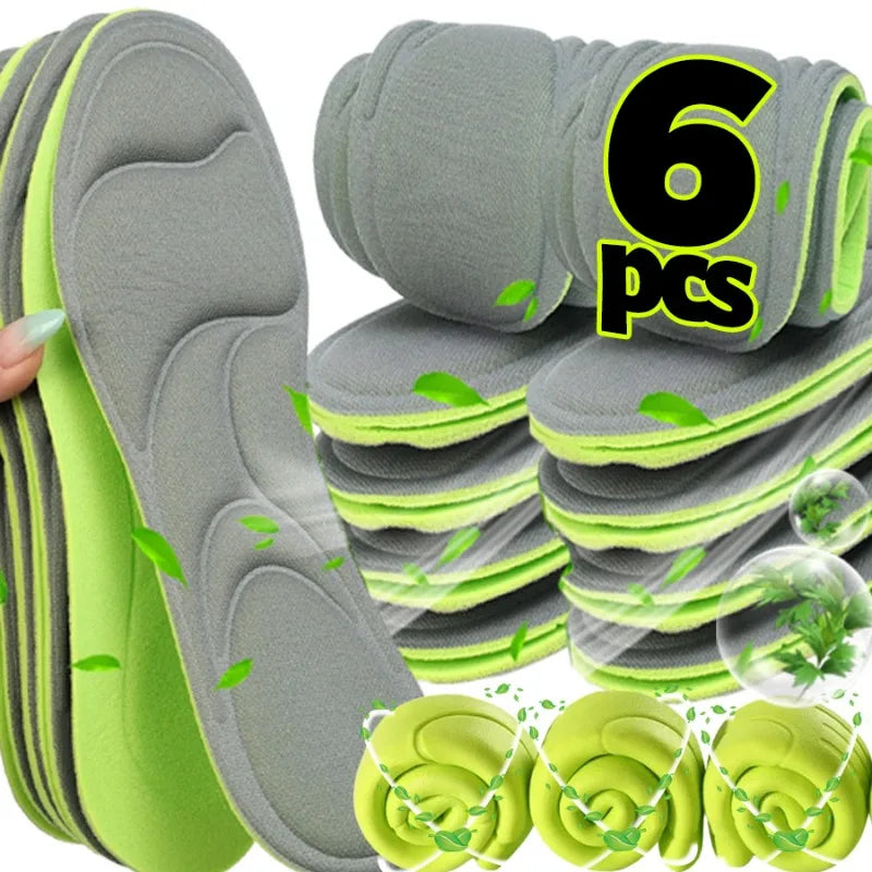 2/6Pcs Sweat Absorbing Memory Foam Insoles