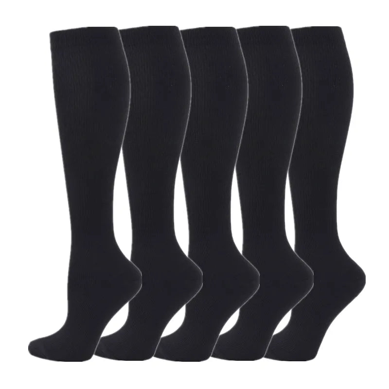 5 Pair/Pack Knee High Compression Socks