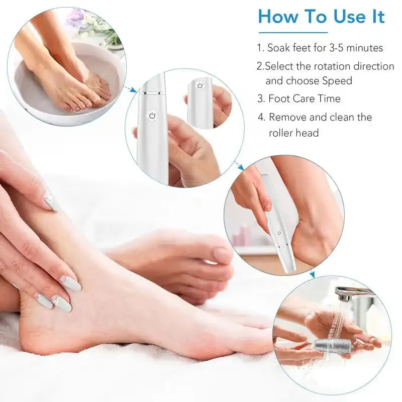 NEW Rechargeable Feet Repair and Grinding Device Electric Feet Callus Remover Pedicure Tool Removing Dry Skin for Smoother Feet