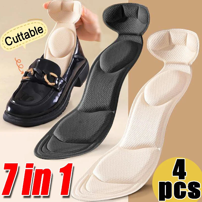 (4pcs) 7 In 1 Memory Foam Insoles for High-heel Shoes