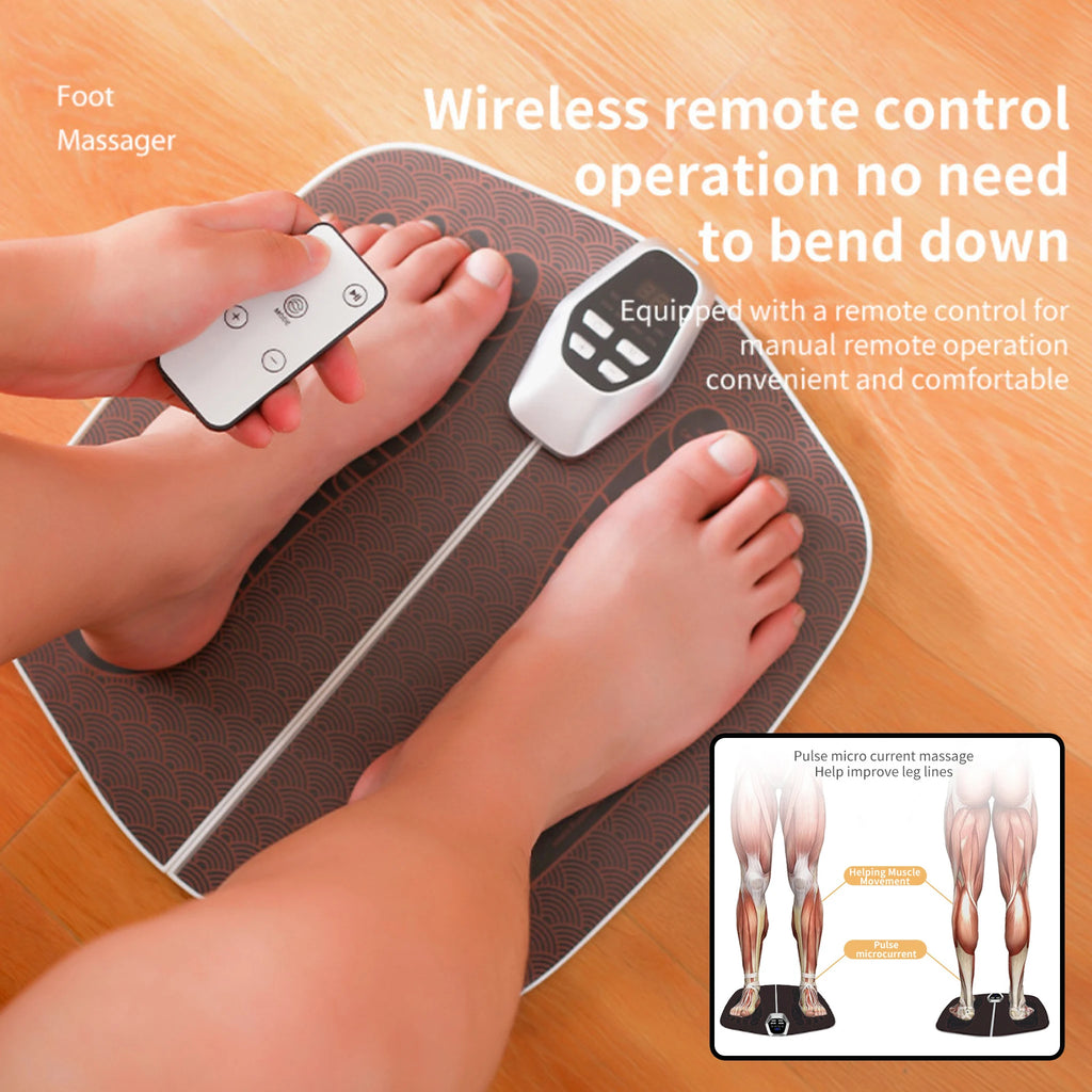 EMS Foot Massager Electric Stimulator for Circulation Feet Legs Heating Pulse Muscle Massage Device Body Massage Losing Weight