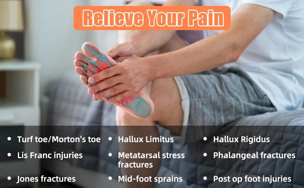 1 Pair 1.2mm Carbon Fiber Insole and Shock-absorbing Insole, Foot Fractures, Hallux Rigidus and Limitus, Rigid Shoe Insert