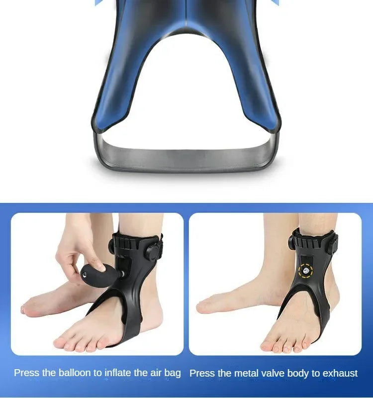 Drop Foot Brace Orthosis Drop Foot Ankle Support with Comfortable Adjustable Buckle for Hemiplegia Stroke Shoes Walking