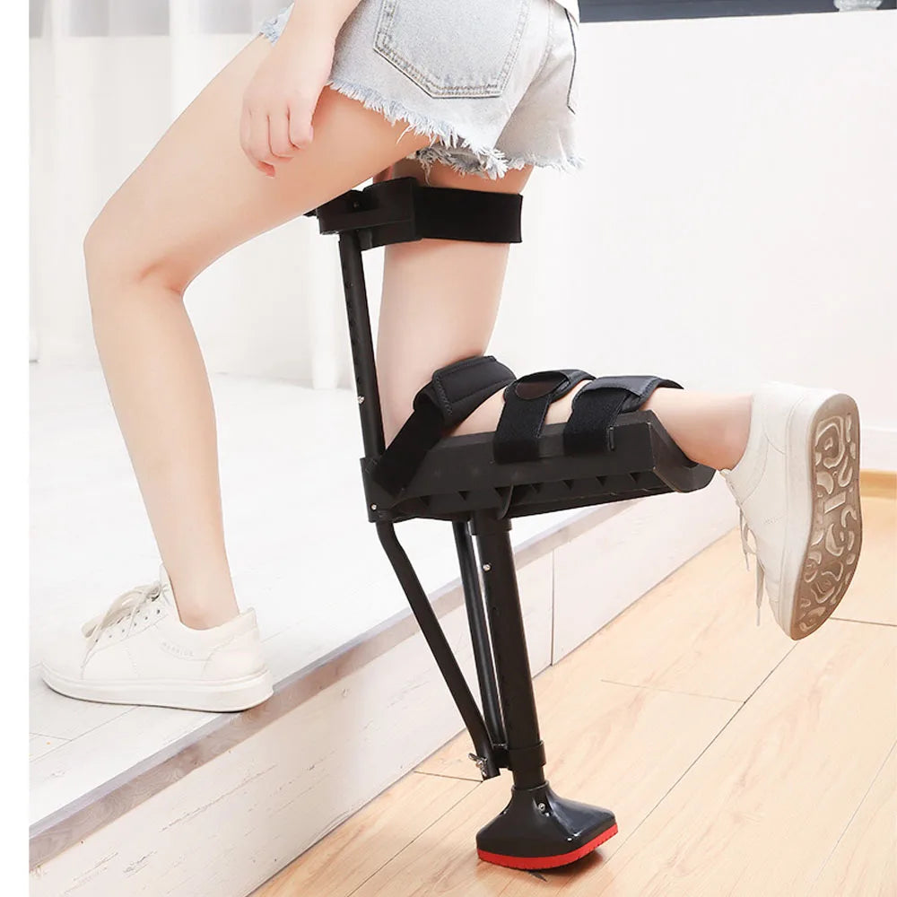 Support-Free Walking Aids Knee Walker Single-Leg Telescoping Assisted Walking Stick Hands Free Crutch Leg Knee Mobility Support