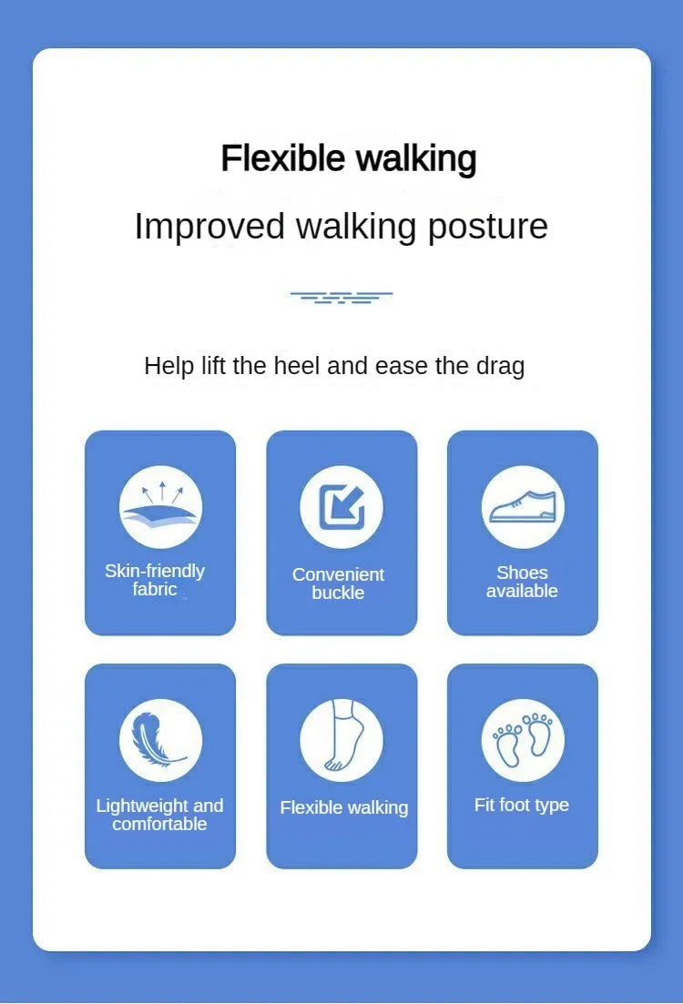 Drop Foot Brace Orthosis Drop Foot Ankle Support with Comfortable Adjustable Buckle for Hemiplegia Stroke Shoes Walking