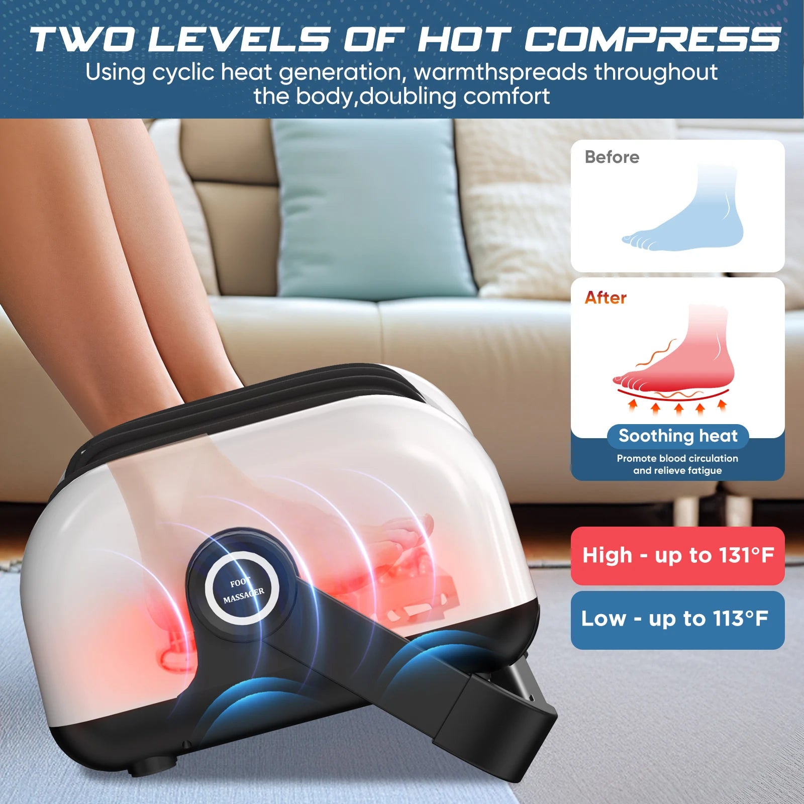 Electric Foot Massage Machine With Heat Remote Home Foot Calf Arm Three-in-one Massager Leg Beauty Machine Kneading Air Massager