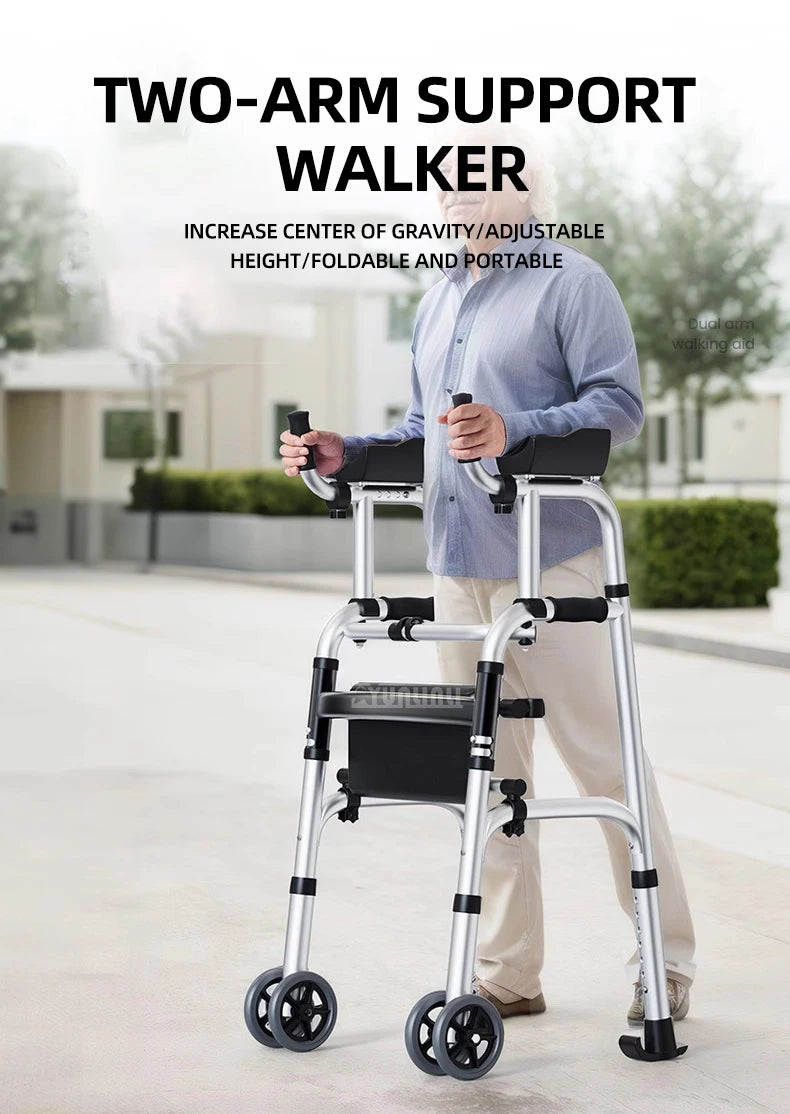 Adjustable Elderly Walking Cane Foldable Mobility Walker