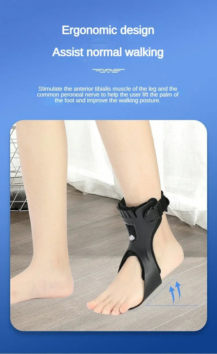 Drop Foot Brace Orthosis Drop Foot Ankle Support with Comfortable Adjustable Buckle for Hemiplegia Stroke Shoes Walking