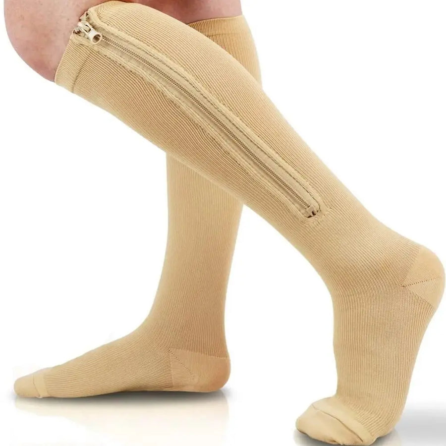 Zip Compression Socks – Easy On/Off Circulation Support