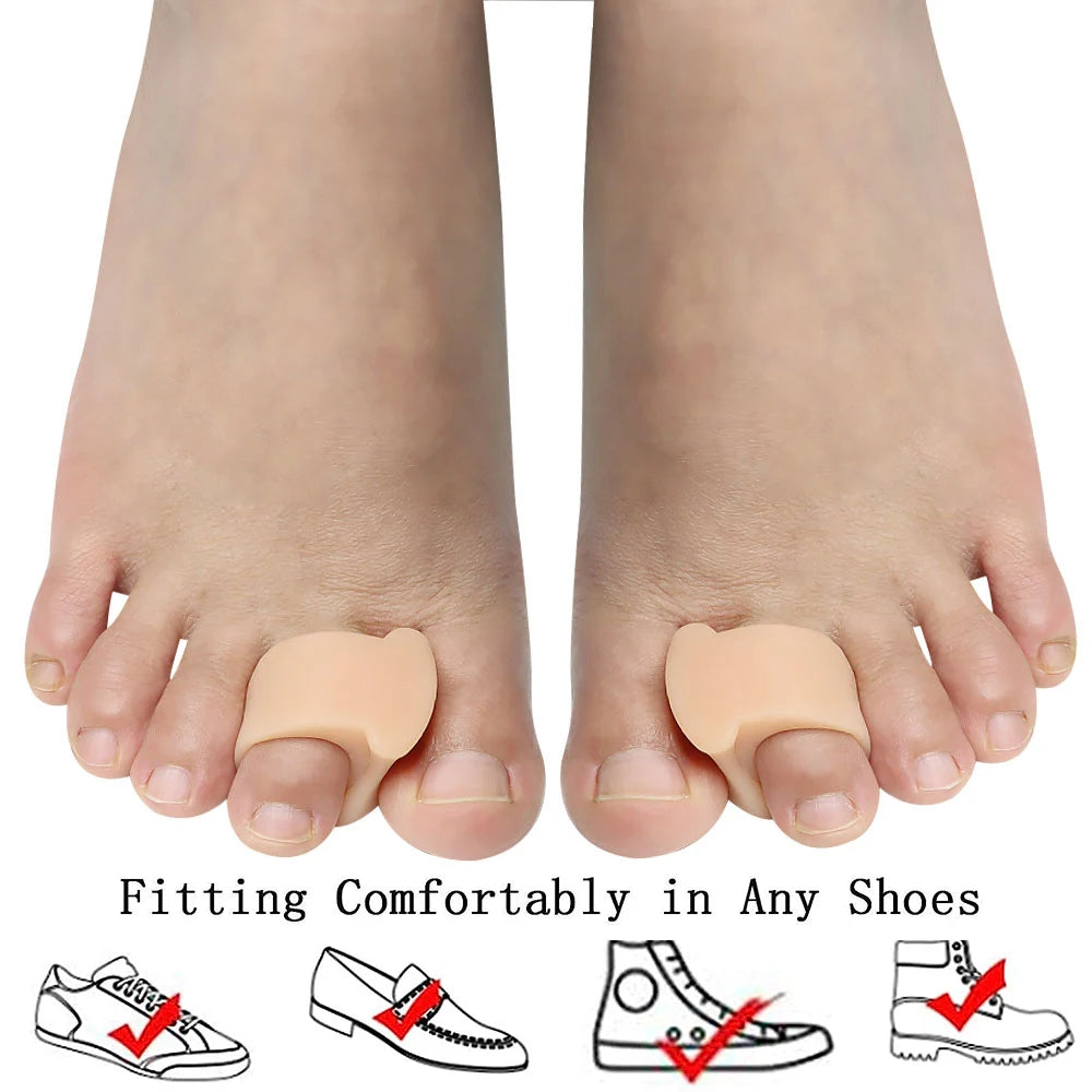 Pexmen 2Pcs Gel Toe Separators Toe Spacers Hammer Toe Straightener Correct Toes and Bunion Relief Soft Silicone Toe Corrector