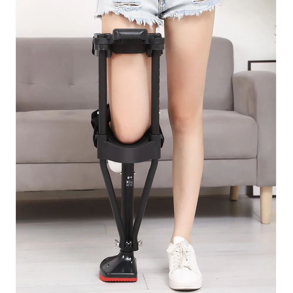 Support-Free Walking Aids Knee Walker Single-Leg Telescoping Assisted Walking Stick Hands Free Crutch Leg Knee Mobility Support