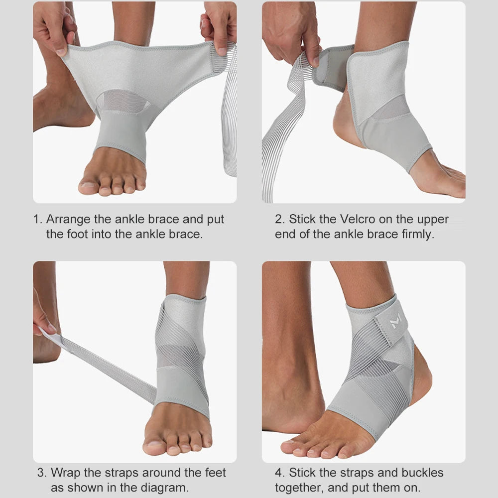 1/2Pcs Ankle Brace with Straps, Ankle Compression Support Sleeve for Men Women Achilles Tendonitis Plantar Fasciitis Sprained