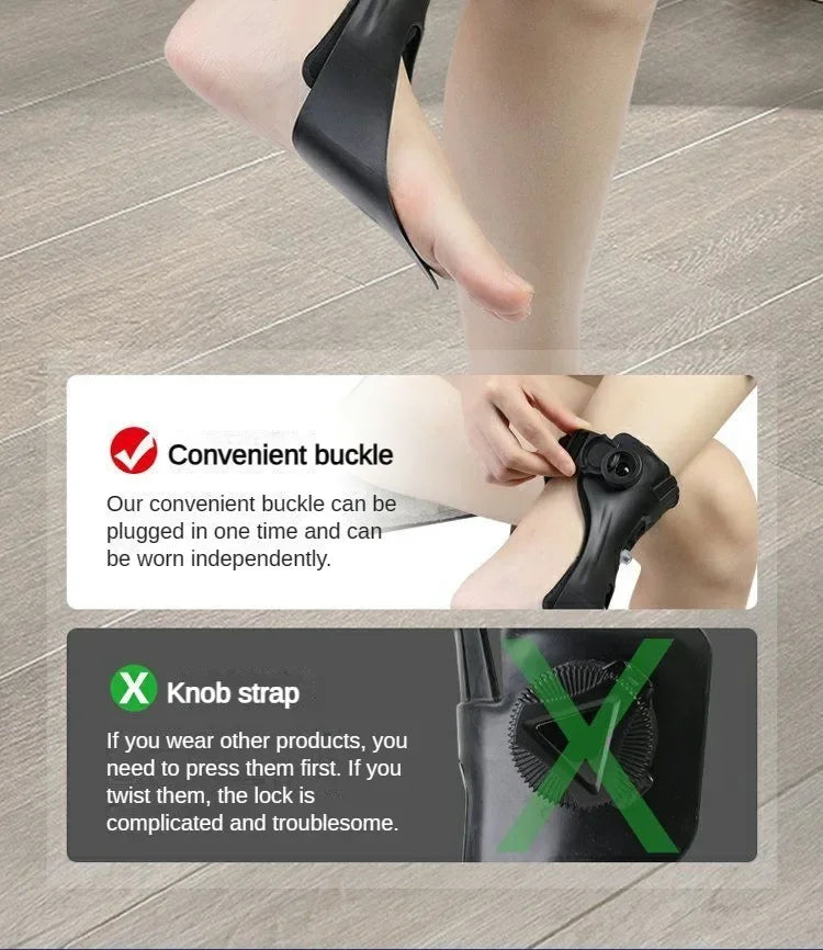 Drop Foot Brace Orthosis Drop Foot Ankle Support with Comfortable Adjustable Buckle for Hemiplegia Stroke Shoes Walking