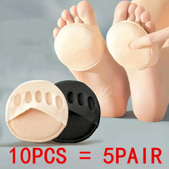 10PCS Foot Pad High Heel Forefoot Pad, Soft Invisible Metatarsal Support, Non-Slip and Anti-Foaming Insole Comfortable Care Tool
