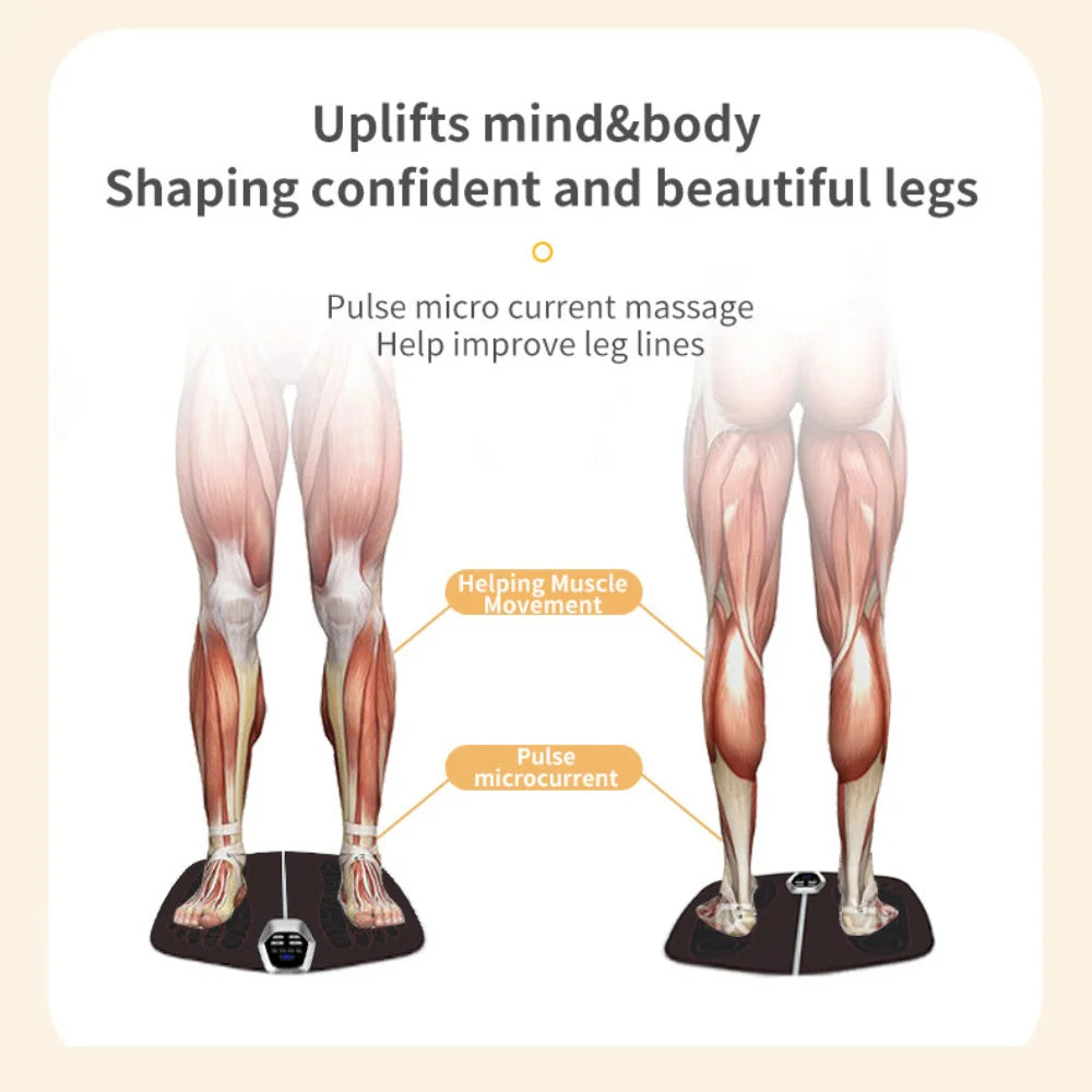 EMS Foot Massager Electric Stimulator for Circulation Feet Legs Heating Pulse Muscle Massage Device Body Massage Losing Weight