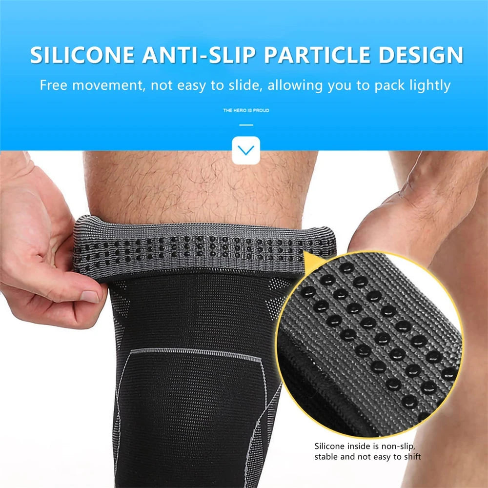 BraceTop Long Leg Compression Sleeves,Full Leg Sleeve Long Knee Brace Knee Support Protect Basketball,Football, Knee Pain Relief