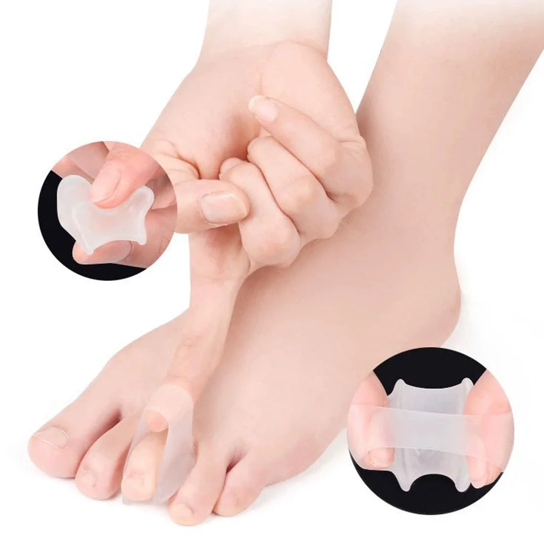 2Pcs Hammer Toe Corrector Hammertoe Straightener for Curled Crooked Bent Claw and Overlapping Toes Bunion Pads