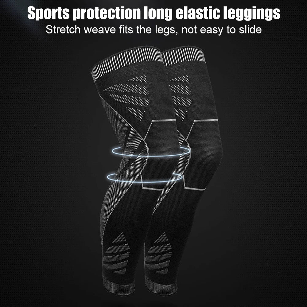 BraceTop Long Leg Compression Sleeves,Full Leg Sleeve Long Knee Brace Knee Support Protect Basketball,Football, Knee Pain Relief
