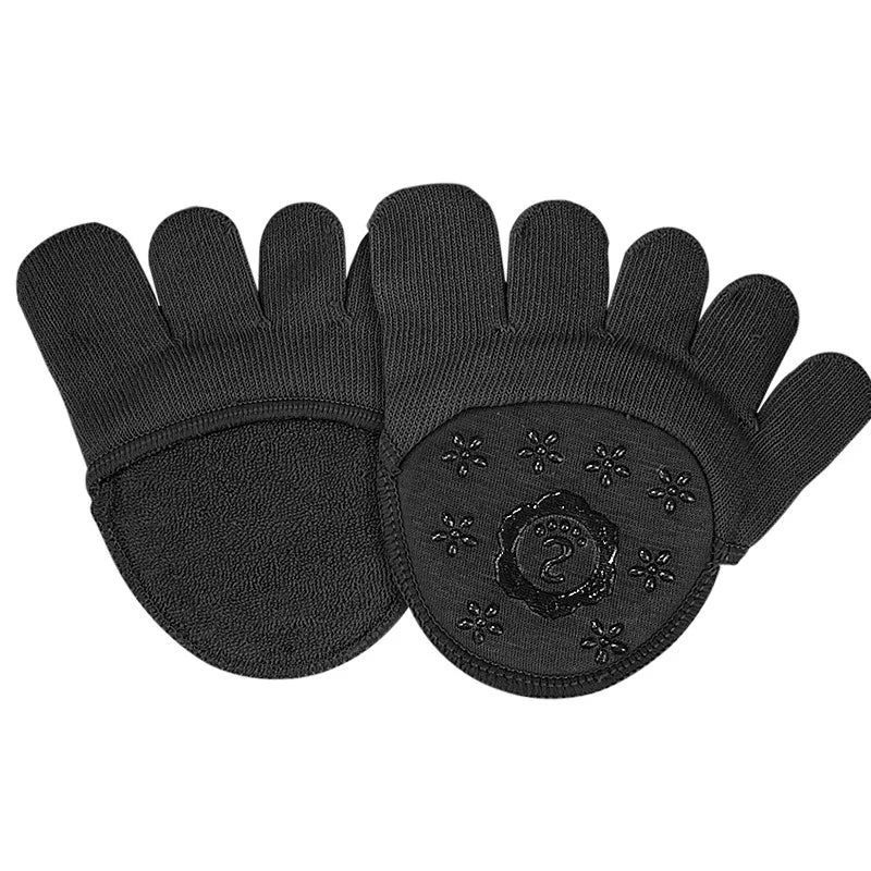 2Pcs=1Pair Five Finger Socks Pad Toe Separator Foot Care Half Bunion Sleeve Protector Hallux Valgus Forefoot Insoles For Women