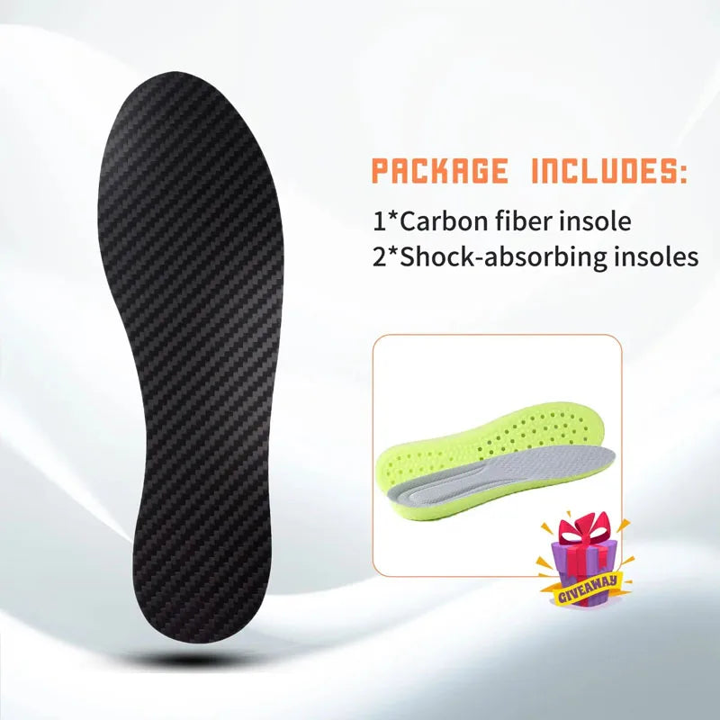 1 Pair 1.2mm Carbon Fiber Insole and Shock-absorbing Insole, Foot Fractures, Hallux Rigidus and Limitus, Rigid Shoe Insert