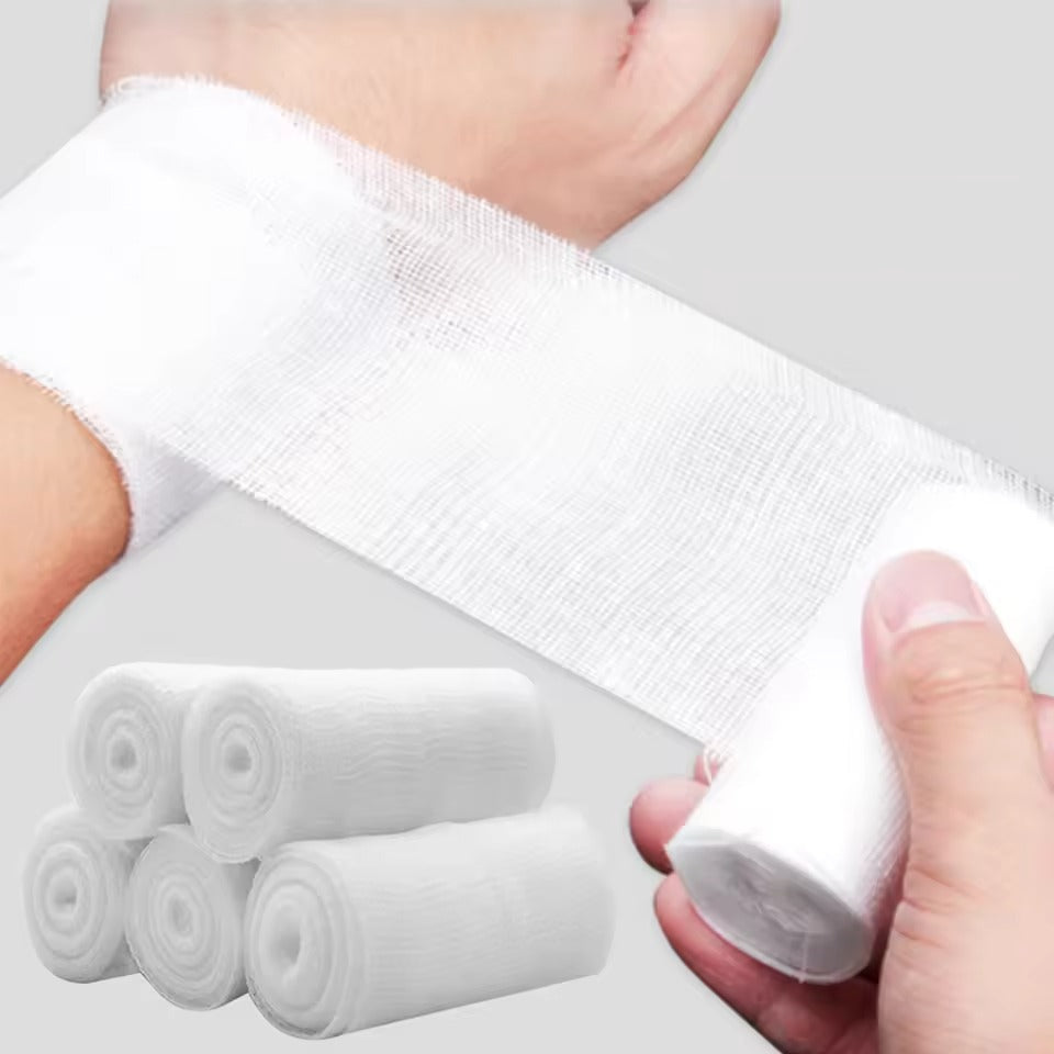 4 Rolls Gauze Bandage Roll with Tape