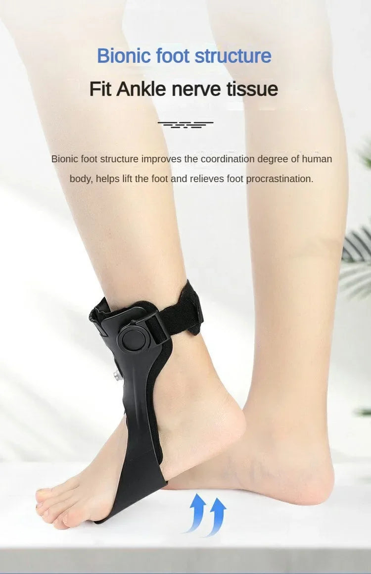 Drop Foot Brace Orthosis Drop Foot Ankle Support with Comfortable Adjustable Buckle for Hemiplegia Stroke Shoes Walking