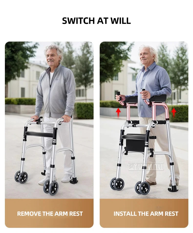 Adjustable Elderly Walking Cane Foldable Mobility Walker