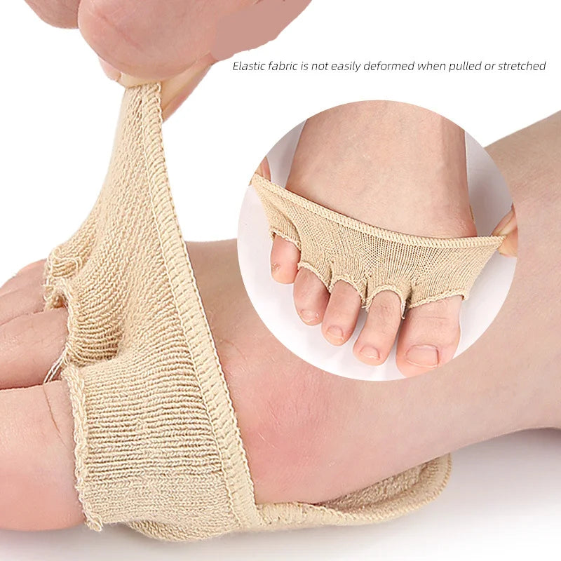 2Pcs=1Pair Five Finger Socks Pad Toe Separator Foot Care Half Bunion Sleeve Protector Hallux Valgus Forefoot Insoles For Women