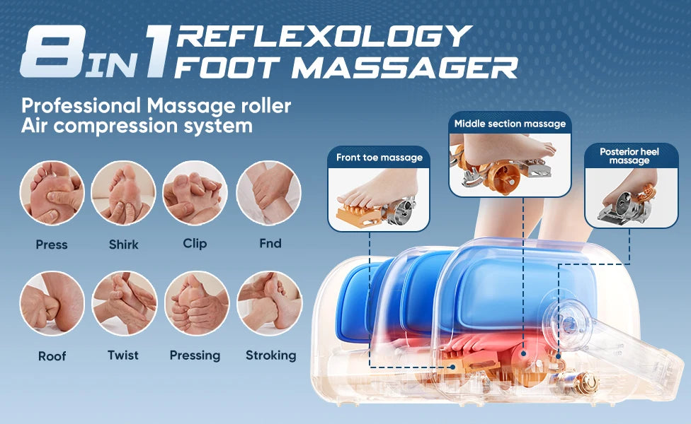 Electric Foot Massage Machine With Heat Remote Home Foot Calf Arm Three-in-one Massager Leg Beauty Machine Kneading Air Massager