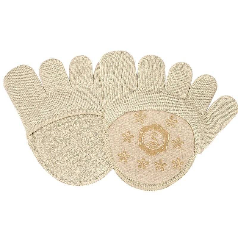 2Pcs=1Pair Five Finger Socks Pad Toe Separator Foot Care Half Bunion Sleeve Protector Hallux Valgus Forefoot Insoles For Women